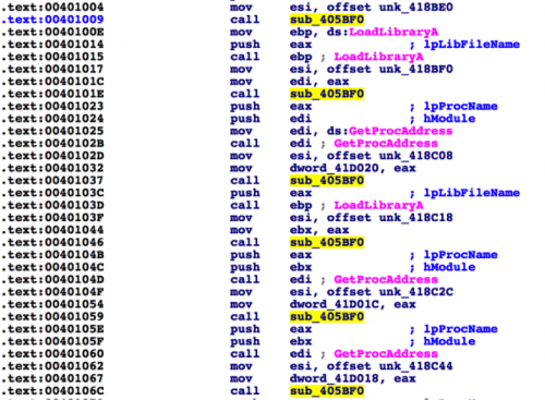 可疑函数被调用的实例